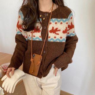 Color-block Patterned Knit Sweater