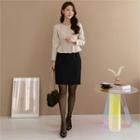 Inset Peplum Jacket Pencil Skirt