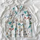 Short-sleeve Tree Print Shirt White - One Size