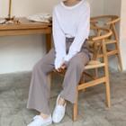 Paperbag-waist Wide-leg Dress Pants
