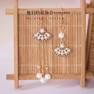 Fan-shape Beaded Earrings