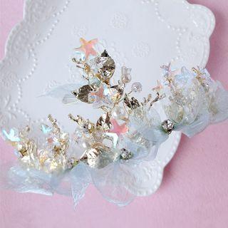 Wedding Faux Pearl Leaf Tiara Faux Pearl Leaf Tiara - One Size