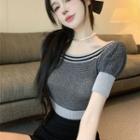 Off Shoulder Cropped Top / High-waist Mini Skirt