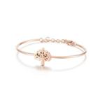 Fashion Simple Plated Rose Gold Tree Of Life 316l Stainless Steel Bangle Rose Gold - One Size