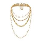 Set: Alloy Necklace (assorted Designs) 0351 - Gold - One Size