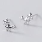 Star Ear Stud 1 Pair - S925 Sterling Silver Earring - One Size