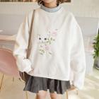Cat Embroidered Mock-neck Pullover