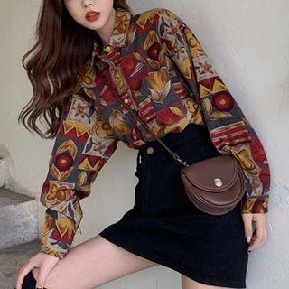 Vintage Printed Shirt / V-neck Vest