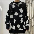 Cow Patterned Crewneck Sweater