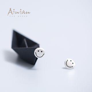 925 Sterling Silver Smiley Face Earrings