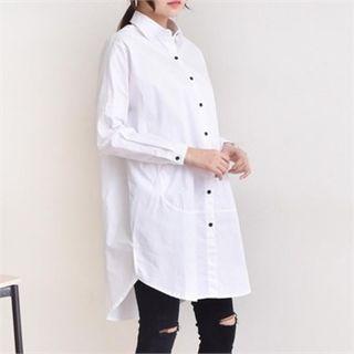 Slit-hem Shirtdress