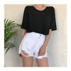 U-neck Melange T-shirt