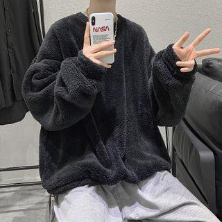 Long-sleeve Faux Shearling Pullover