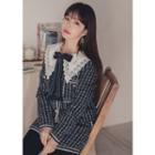 Faux-pearl Button Tweed Jacket With Ribbon