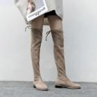 Elastic Genuine Suede Round Toe Over-the-knee Boots