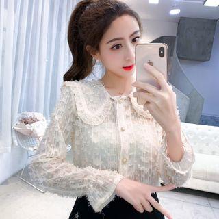 Fringed Flared-cuff Blouse