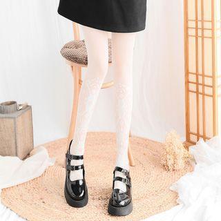 Pattern Tights Milky White - One Size