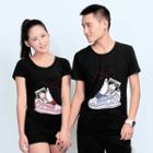 Couple Matching Shoe Print Short-sleeve T-shirt / Shorts