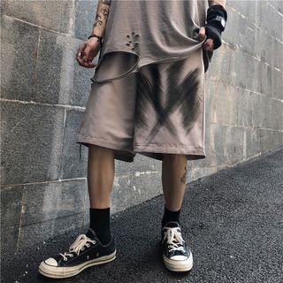 Graffiti Print Wide Leg Shorts