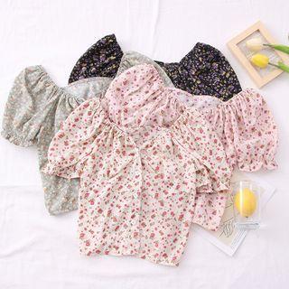 Floral V-neck Chiffon Top