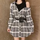 Set: Plaid Shirt + Waist Bag