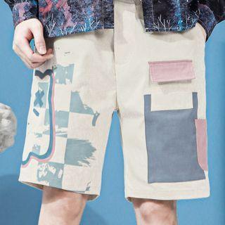 Color Block Straight Leg Shorts