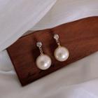 Faux Pearl Dangle Earring 1 Pair - Silver Needle - As Shown In Figure - One Size