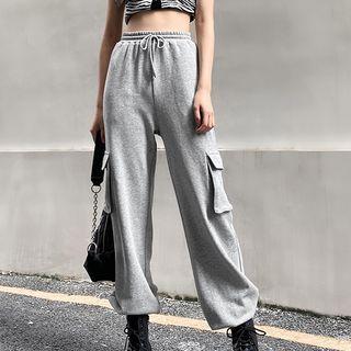 Plain Cargo-pocket Sweatpants