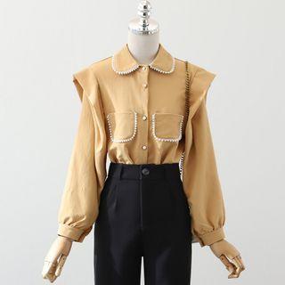 Ruffle Trim Shirt / Dress Pants