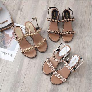 Wedge Beaded Sandals