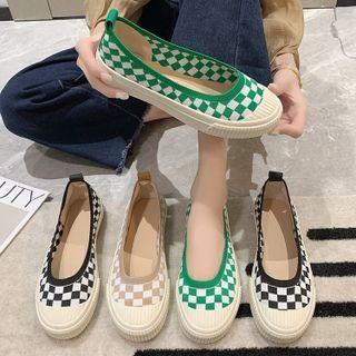 Checkerboard Knit Flats