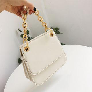 Chain Top Handle Flap Crossbody Bag