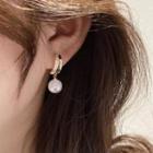 Faux Pearl Rhinestone Alloy Dangle Earring 1 Pair - Gold & White - One Size