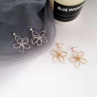 Alloy Wirework Flower Dangle Earring