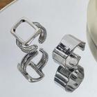Set Of 2: Alloy Open Ring (various Designs) Set Of 2 - Ring - Silver - One Size