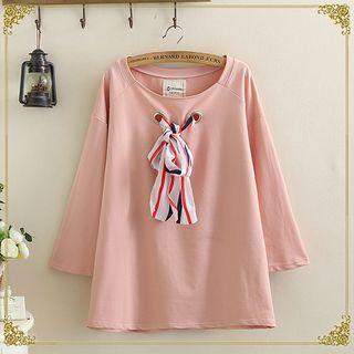 Bow Accent 3/4 Sleeve T-shirt