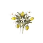 Fashion And Elegant Enamel Lemon Flower Brooch Silver - One Size