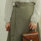 Tie-waist A-line Maxi Wrap Skirt