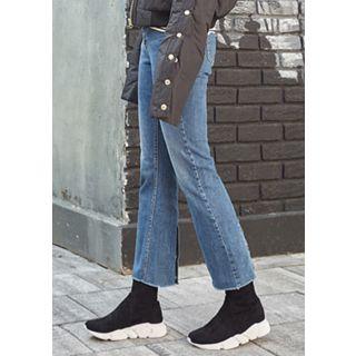Lug-sole Faux-suede Short Boots