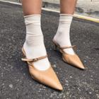 Pointy-toe Shirred Mary Jane Mules