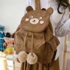 Bear Themed Corduroy Backpack