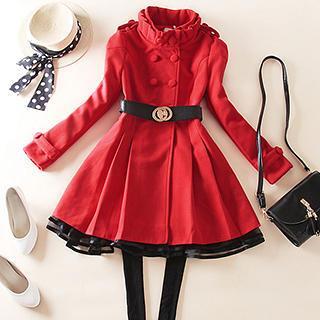 Stand Collar Double-breasted Coat