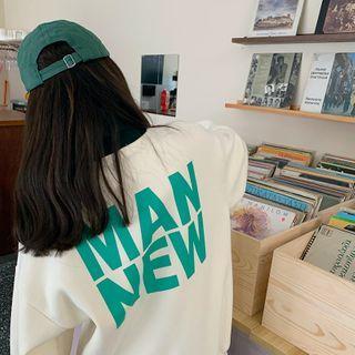 Mock Two-piece High-neck Letter Print Sweater
