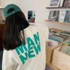 Mock Two-piece High-neck Letter Print Sweater