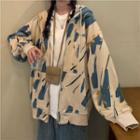 All-over Print Hooded Zip Jacket