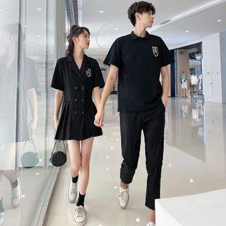 Couple Matching Polo Shirt / Mini A-line Blazer Dress / Pants