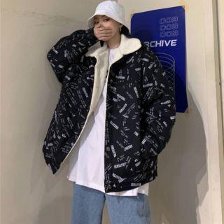 Faux Shearling Lined Printed Jacket