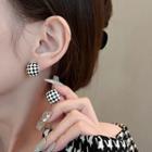 Check Square Stud Earring
