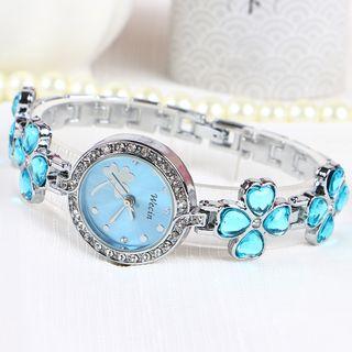 Crystal Clover Bracelet Watch