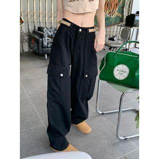 Mid-waist Straight Leg Cargo Pants